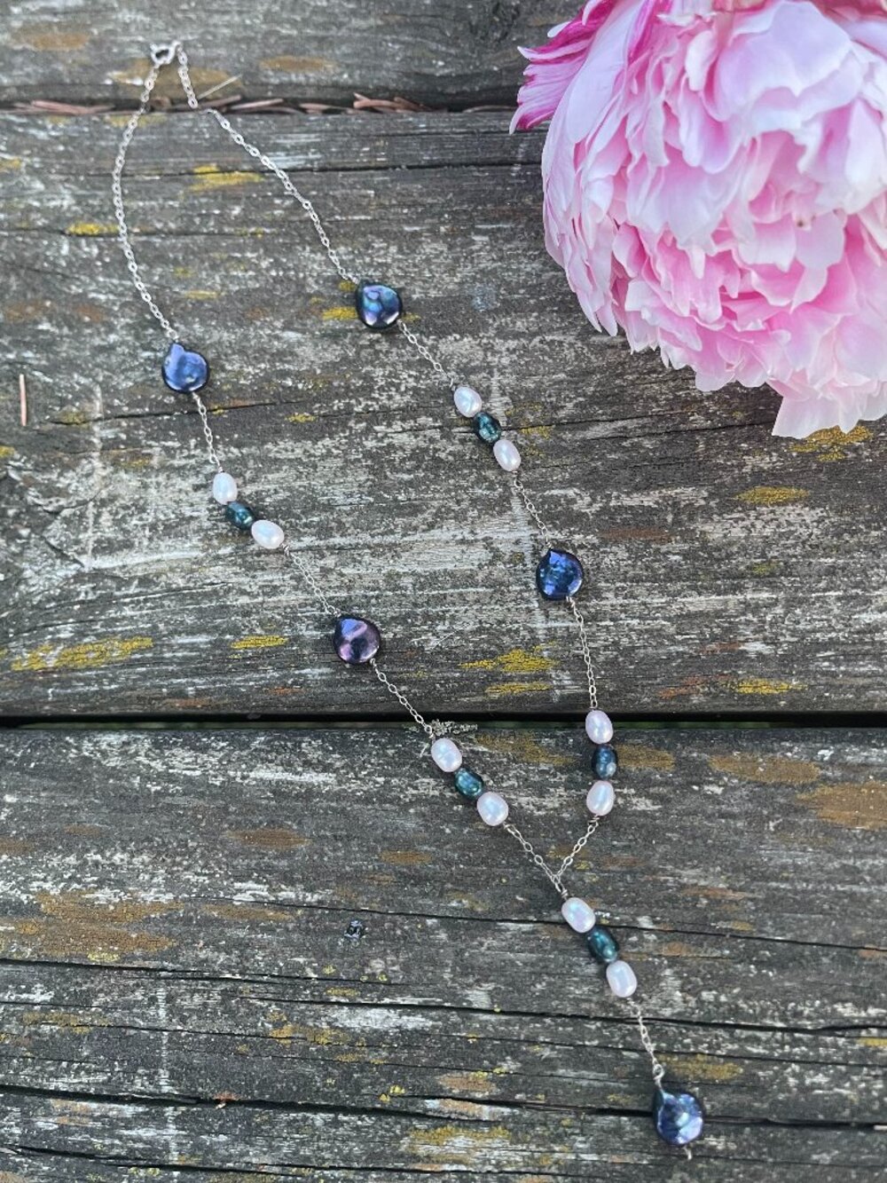 Sterling Silver and Freshwater Pearl Y Necklace